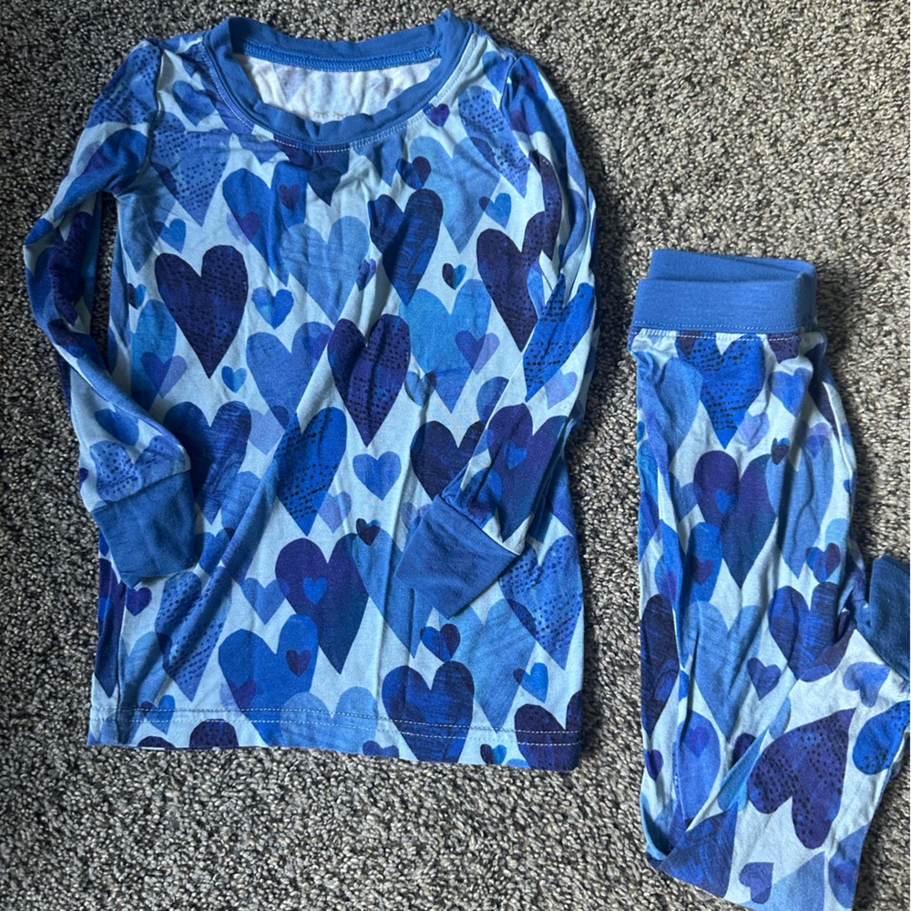 Little Sleepies Blue Valentines Heart Pajamas 18-24 months